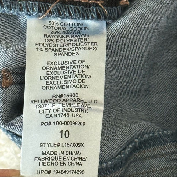 Wit & Wisdom Mid Rise Flare Jeans Stretch Elastic Waist Faded Whiskers Size 10 - Picture 11 of 14